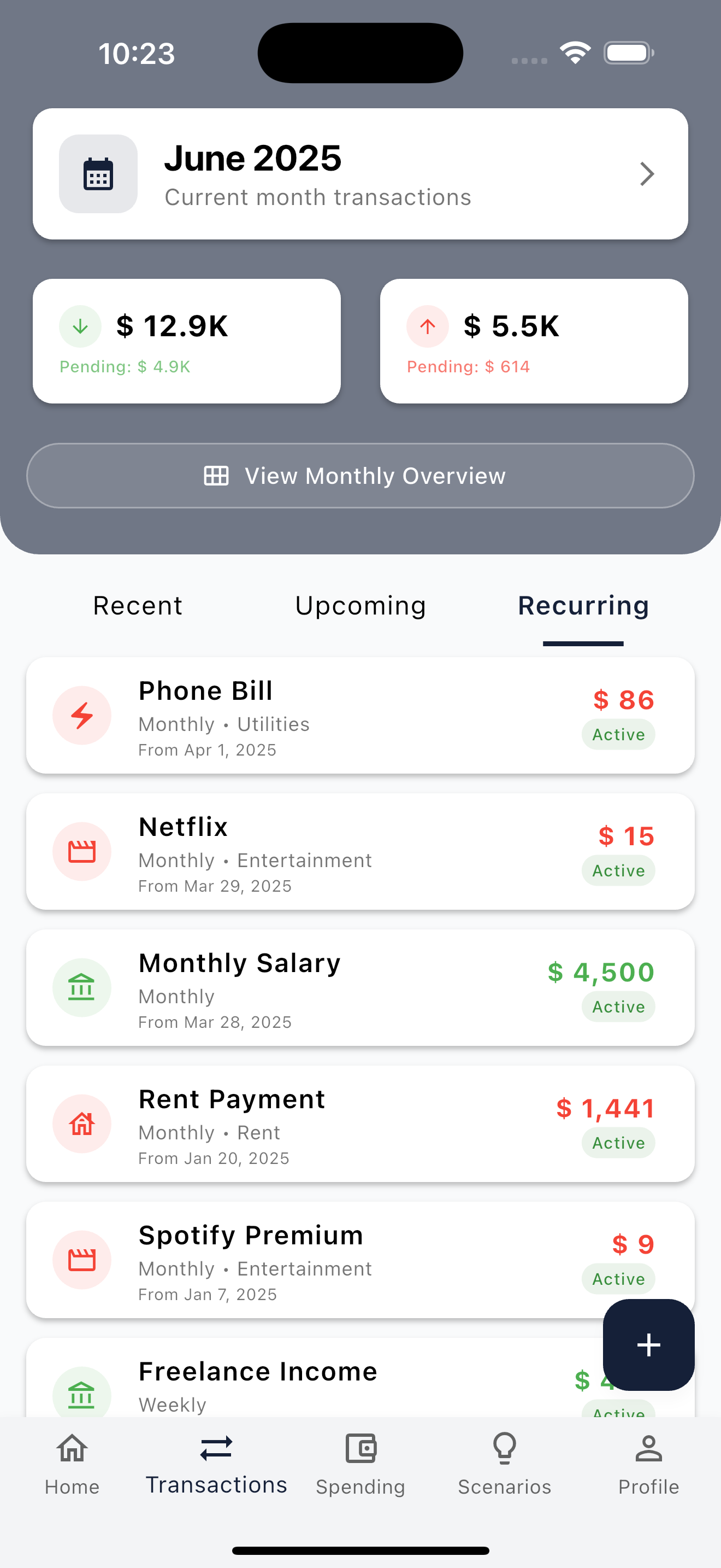 Recurring Transactions